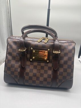 Louis Vuitton Berkeley Damier Ebene Satchel Bag Brown